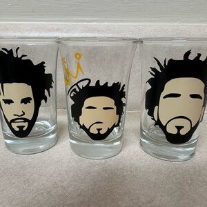 Set of Three J Cole shot glasses